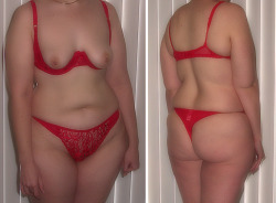 My chubby wife in her naughty cupless lingerie showing off her front and back.Â  Like, reblog, share. http://uncupped.tumblr.com/