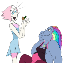 “Look what I got you!”This is the pic I mentioned here. When a pregnant Bismuth starts “nesting”, Pearl begins to develop some weird tendencies herself&hellip; like bringing her little gifts all the time. I just thought it was cute until I remembered