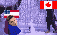 thefuuuucomics:  elusivist:  cassbones:  alwaysextraordinarykb:  little-cyes-2:  North America’s current predicament  THIS IS LEGIT THE BEST THING I HAVE EVER SEEN!!!  The snow on the ground makes it even more accurate  And Olaf’s body is the beliebers