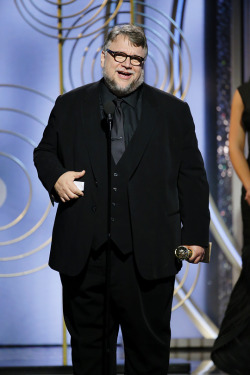 gaelgarcia:  Guillermo del Toro accepts the award for Best Director – Motion Picture for “The Shape of Water” during the 75th Annual Golden Globe Awards at The Beverly Hilton Hotel on January 7, 2018 in Beverly Hills, California.