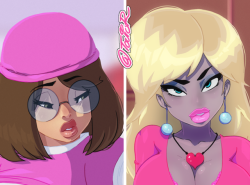 tovio-rogers:meg and laura vanderboobin (one of roger’s personas) drawn up for the patreon set. full view and psd file will be available there soon. yummies~ ;9