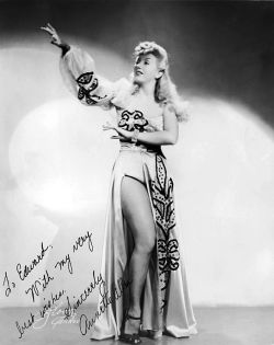 Annette Alba  Vintage 40’s-era promo photo personalized: “To Edward: With my very best wishes..” 