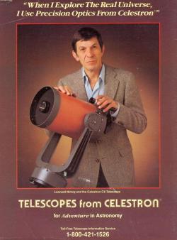 rediscoverthe80s:Celestron Telescopes 1982 Ad Featuring Leonard Nimoy#RIPSpock