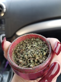 indica-illusions:  indica-illusions:  Ahh how I love grinding up bud and watching it fill up my grinder 💞  kinda missing that nail polish
