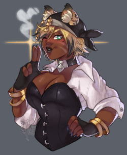 sunnyarts:Commission for @sagolii-snowflake of their absolutely lovely pirate babe! Thank you so much!&gt;&gt;Commission info!&lt;&lt; (I’m having a sale!)