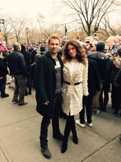 heartbleedingdark:  Angelica Celaya and Matt Ryan at the Thanksgiving parade. (source: Twitter) And remember, recommend watching Constantine this next Friday to all your friends!