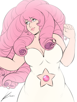 Rose Quartz as promised!I don’t feel that good with drawing bigger women yet so&hellip;anatomy is killing meeee XD
