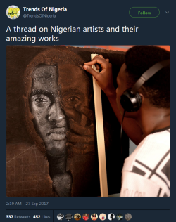 oloriagbeke:  tha-htwnbelle: soulofablkman:  destinyrush:  So talented 😍 Black artists know no limits  ✊🏿✊🏿✊🏿   Naija pride     A MF'ing THREAD ! 