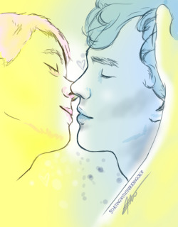 theridingcropsart:  &ldquo;Because what is a moon without light to reflect?&rdquo; ———————— Star!John and Moon!Sherlock or just imaginatively coloured Johnlock doodle whatever you fancy :) (I done it in like 20 mins so y’know give me