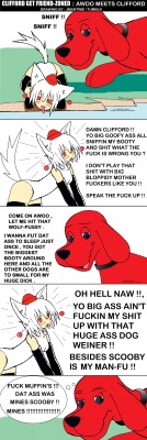 fairytail1945: good-dog-girls:   jmantime:  Clifford Gets Friend Zoned : Awoo Meets Clifford the Big Red Dog - this is my attempt at a non-hentai comedy drawing , i will draw Awoo x Scooby Doo or Awoo x Clifford , lol  #awoo #meme #clifford #waifu #cliffo