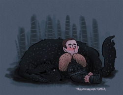 thegeekindenial:  Stiles Stark and his direwolf.  How To Train Your Werewolf.