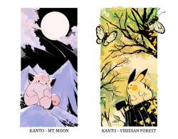 sticksandsharks: Kanto print set!I’ll have these at Glasgow Comic Con next month and they’ll be up on Tictail if I have remaining stock after GCC.