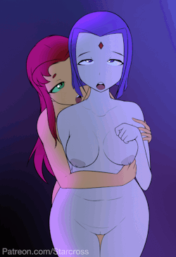 A short little animated loop of Starfire having a little fun with Raven&rsquo;s behind.Â First GIF Iâ€™ve done with colors! Definitely something Iâ€™ll try again in the future.Links: - Patreon - Ekaâ€™s Portal - SFW Art - Tip Jar