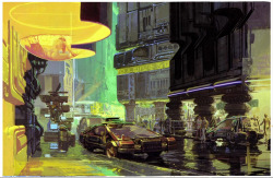 andysuriano:  superbestiario:  Original illustrations of Blade runner by Syd mead  These colors. 