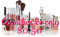 sales-aholic:  sales-aholic:  Beauty products for ONLY Ũ.50!! E.l.f. Cosmetics is having an EXTRA 50% OFF EVERYTHING for orders of ฮ+. Just use the promo code: HAPPYDAY. I’m shocked to see how many beauty products that you can get for ONLY