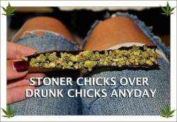 thepotheadotaku:  So True Man Stoner Chicks R The Best 😂😂✌ (BTW I’m Out Of Weed Now 😭 I Really Need A Blunt Right Now HaHa 😫