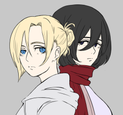 sa-tou: Annie and Mikasa, just a wip will try to finish this later!