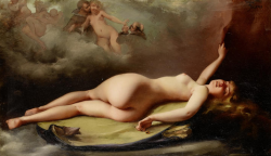 Reclining Nude and detail by Luis Ricardo Falero (1851-1896)