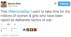 guerrillafeminism:  Best Tweet I’ve seen about Memorial Day. 