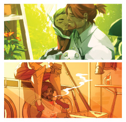 alfheimr:  alfheimr: previews for my mcgenji zine pieces ✨ notes on the second piece, the games they could be playing: -pokemon (what i originally had in mind. mccrees team is all dogs) -animal crossing (genji keeps running over the flowers that mccree
