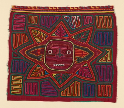 aic-americas:  Mola, Kuna, 1960, Art Institute of Chicago: Arts of the AmericasGift of F. Louis HooverSize: 43.2 x 49.2 cm (17 x 19 3/8 in.)Medium: Appliqué and reverse appliqué of cotton and cellulose acetate, plain weave and oblique twill interlacing;