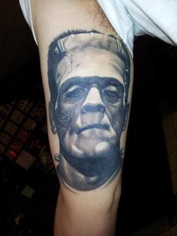 fuckyeahtattoos:  Frankenstein portrait tattoo by Fish at Las Vegas Tattoo Co. in Tampa, Fl.