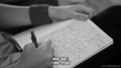 Dear diary, I hate myself | via Tumblr on We Heart It. https://weheartit.com/entry/76878262/via/XandraRobin