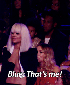 intensional:  magnacarterholygrail: beyoncse: Blue Ivy reacting to seeing herself on the screen during Beyonce’s VMA performance.  [GROSS SOBBING]  i used to see this gif all the time and i was like wtf that’s a grown woman i thought blue was a baby