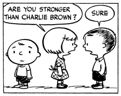silly-slacker-person:   mousathe14:  elionking:  gameraboy:  Peanuts, November 1, 1950    What the…  This comic was making me so sad, but then that last panel 