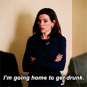 florrickscully: You’re really happy this morning.  //  Yes, I started drinking earlier. 