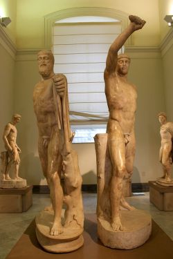 retro-gay:  Statues of Harmodius and Aristogeiton - Lovers and tyrannicides who helped establish democracy in Athens.Roman copies of Greek originals