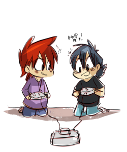 thatdoodlebug:ash: *utters great profanities whilst playing snes game*gary: *is shocked/amused all at once*crappy doodle i coloured lol