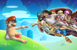 dorkly:  The Creation of Mario And Miyamoto said, “Let there be lightgun.”  OH MEIN GOT! WTF IS THIS SHIT? PEOPLE, STAHP FAPPING OVER THAT GODDAMN JAP! JESUS FUCKING CHRIST BLOWING CRACKHEADS UNDER A BRIDGE!