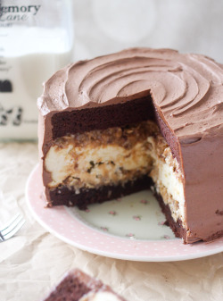 do-not-touch-my-food:  German Chocolate Cheesecake  Looks oh so yummy