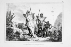 Illustration of Brazilians, from Voyage Pittoresque Et Historique Au Bresil, by Jean Baptiste  Debret. VIa Biblioteca Brasiliana.