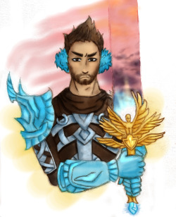 hatfish:Here’s another one for a guild friend, it’s his norn warrior and Eternity. I think I’m getting better at clouds! Also, first time drawing a beard, ooo boy