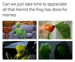 schmaniel:I love that basically the black tumblr delegation has appropriated Kermit the Frog.  Kermit is black, and white people can’t take that back.