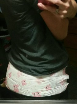 werenotadulting:“You’re too little to be sad about adult things, baby girl. So you have to wear your diaper to work so that you remember that you’re just a little girl.”I remember when Lil Bun was so excited to get these, some diapers that actually