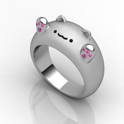 yesthatgino:  yesthatgino: :3c  small update on this ring. It’s real now. I reached out to the original artist of the Bongo Cat and received permission to make this ring based off their art under the promise that they’d receive a portion of the sale.