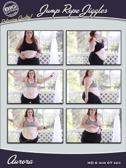 ampleaurora: I recently discovered how incredibly jiggly my body looks when I jump rope and I couldn’t wait to share it with you! My soft pale skin ripples and bounces back and forth with every jump. My belly plops against my chubby thighs and my boobs