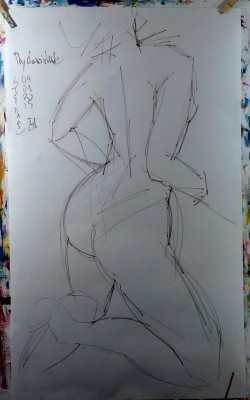 myclassywife:  couleur-stephane:  first photo ; end of the   Drawing momentsecond photo  : end of the painting session painted from a photo view in myclassywife   It’s beautiful! Thank you!  My favorite part is how voluptuous you made my ass 😉