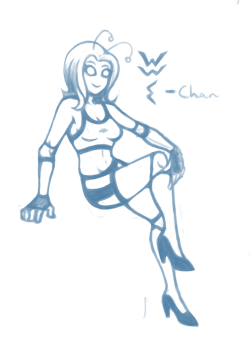 theshiningd:  Burnt myself out on this one. Meet WWE-Chan. She’s a wrestling alien who has come beat earth’s finest. Oh she can wrestle in high heels.  Think I need to make one too.  Every match shall be 5/5 MotY material!!