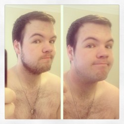 ferrum-animam:Which do we prefer followers? A week and a bit of laziness or relatively fresh faced me? #selfies #shaving #gay #gaycub #me #gpoy #beforeafter