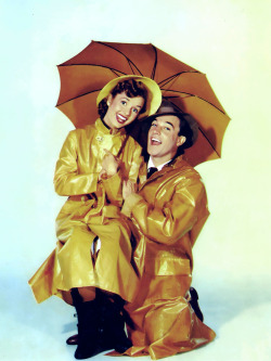 20th-century-man:  Debbie Reynolds, Gene Kelly / publicity still for Singin’ in the Rain (1952), directed by Mr. Kelly and Stanley Donen. 