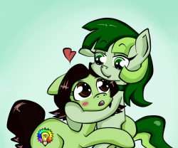 ask-yuta-wuta-ponies:  arosu-sama:  quarium-arts:  ask-yuta-wuta-ponies:  ALOS said she is unshippable so I pick Dainty and well here have two green ponies  ^^ ♥    Princess Momo: Oops, me and my loose mouth!      Think of the fans do it for the