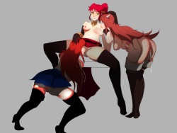 nwdecontact: spookiarts:  Pyrrha Nikos from RWBY, Cordelia from Fire Emblem: Awakening, and Erza Scarlet from Fairy Tail Threesome Thank you so much for the commission @nwdecontact Thank you all for peeping ;)  Thank you so much Spooki, this is fucking
