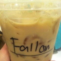 Forever having my name spelt wrong #starbucks #fallonproblems