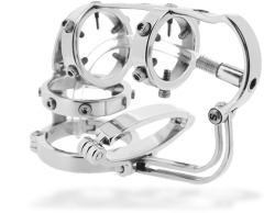 The Torture puzzle Information The Torture Puzzle chastity cage comes with a fixed cock ring, flexible full-length urethral insert, and unifying rigid dorsal strap in dazzling, mirror polished, surgical grade stainless steel. This chastity device is custo