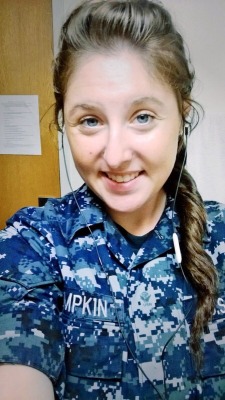 usmilitarysluts:  Thick Navy Aviation Mechanic AR Lampkin takes several selfies in and out of uniform.