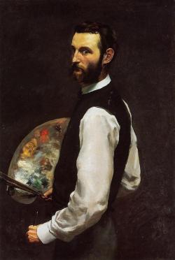 impressionism-art-blog:  Self-Portrait via Frederic BazilleSize: 108.9x71.1 cmMedium: oil on canvas